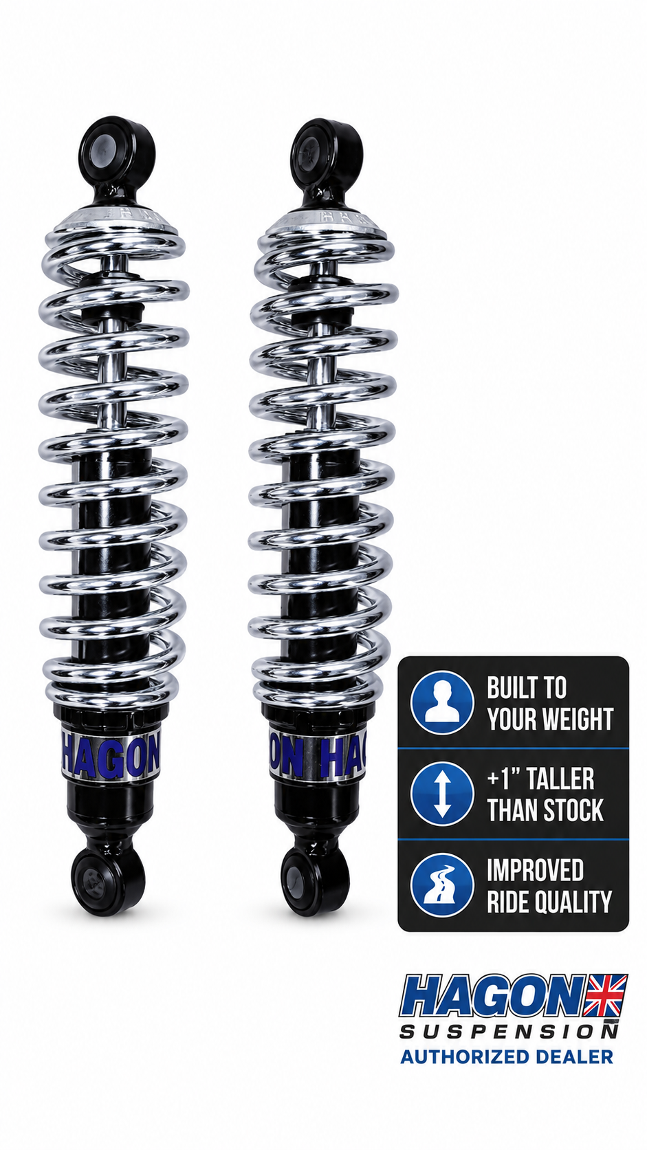 Hagon Road Series Rear Shocks for Yamaha Bolt, R-Spec, C-Spec & SCR950