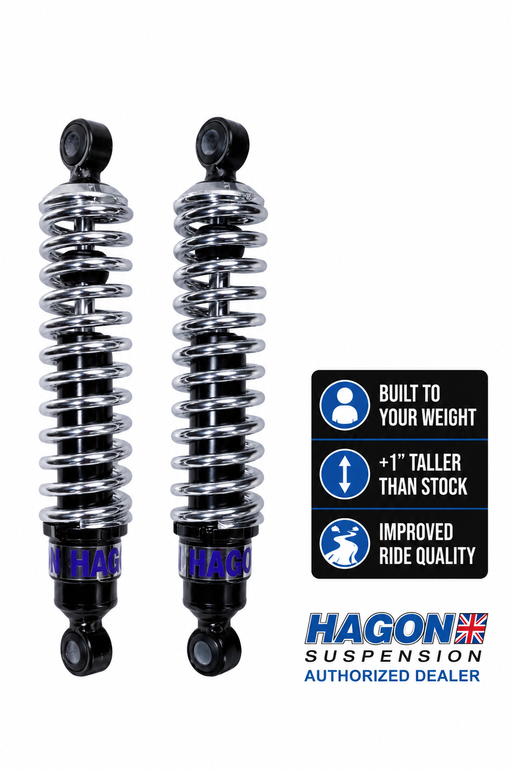 Hagon Slim-Line Series Rear Shocks for Yamaha Bolt, R-Spec, C-Spec & SCR950